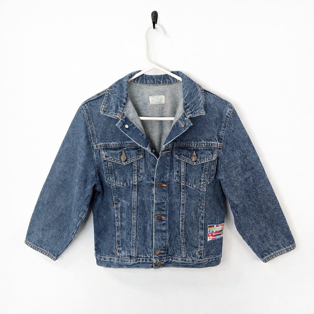 VTG 012 Benetton Denim Jacket 1980s Blue Streetwear Boys L / Womens S